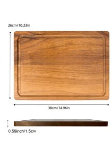 1pc Rosewood Cutting Board, Concave Back, Solid Wood Material, Suitable For Cutting Steak, Fruits, Vegetables, Bread, Snacks In The Kitchen. Multifunctional Chopping Board For Home And Professional Use, Great For Mother's Day, Back To School Season - Brown - View 3