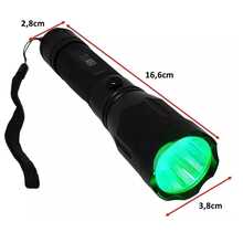 Lanterna LED Foco Verde Tática Recarregável Para Caça Pesca 5076L - Preto - Visão 7