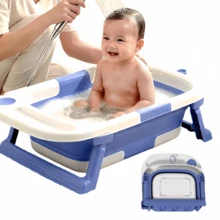1 buah Bak Mandi Bayi Lipat, Bak Mandi Bayi Usia 0-3 Tahun dengan Alas Anti Selip, Desain Hemat Ruang, Bahan yang Cocok untuk Bayi Baru Lahir dan Balita - MultiWarna - View 2