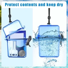 1pc Waterproof Transparent Cigarette Case, Holds Bank Cards, Cigarettes, Lighters, Lipsticks, Portable Storage Box With Strap, Ideal For Outdoor Beach Use - Transparent - View 7