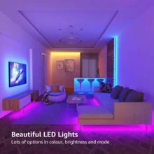 1 Set Of 3ft-00ft USB Led Strip Lights For Bedroom, With Music Sync Remote And APP Control, Can Adjust Color And Brightness, Very Easy To Install, Led Lights For Room, Home, Kitchen, Living Room, Holiday Party Atmosphere Decor - Multi-color light - View 10