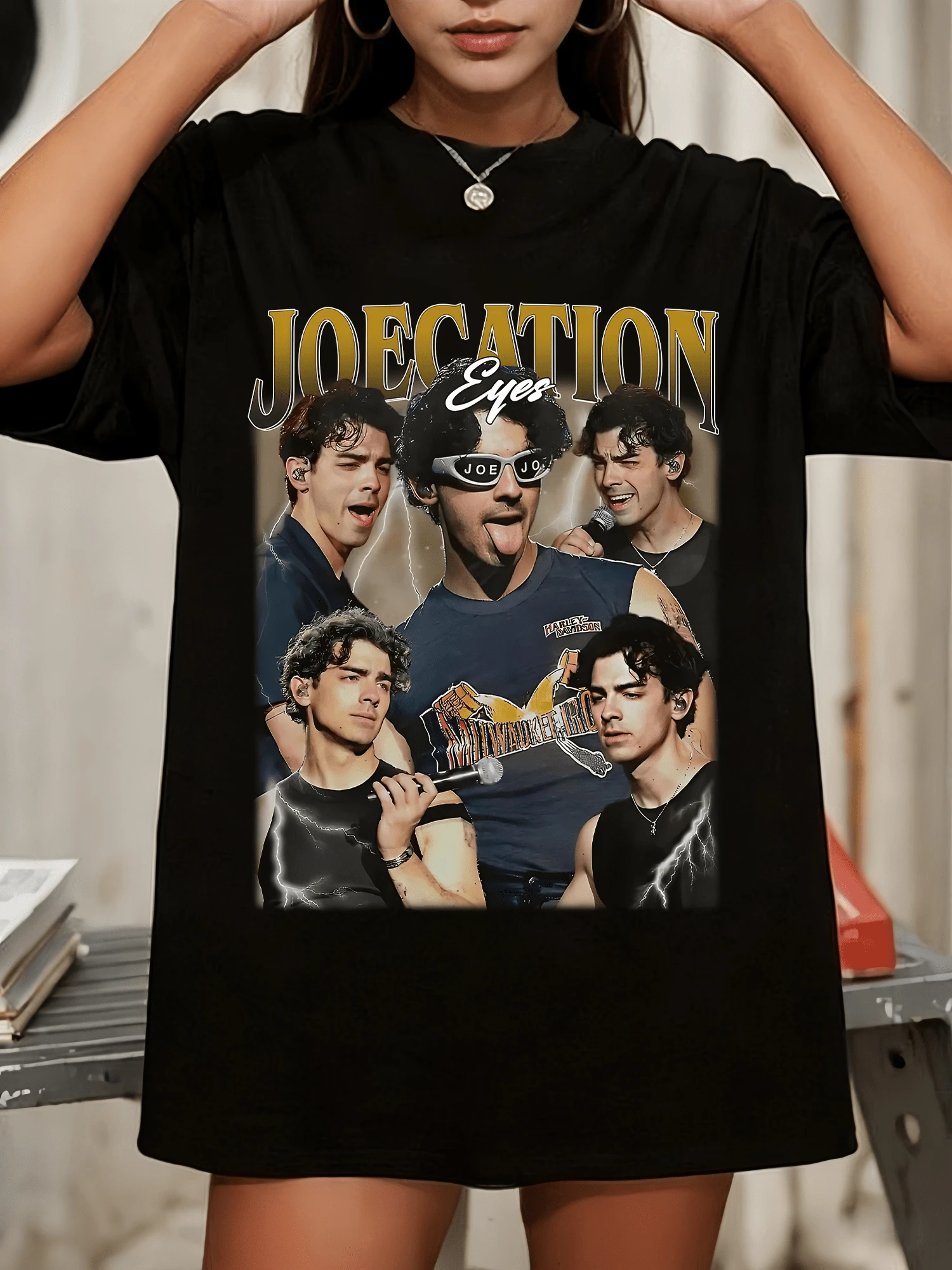 Vintage Joe Jonas 90s Retro Music Fan By Jonas Brothers Classic T-Shirt - Black - View 1