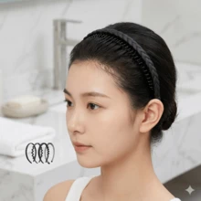 1 faixa de cabelo minimalista preta, acessório para penteados, unissex, faixa de cabelo multifuncional com alto volume, não aperta, adequada para usar ao lavar o rosto, em viagens e aniversários. - Multicolorido - Ver 3
