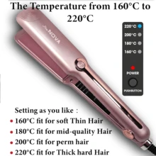 专业陶瓷面板直发器，带插头和加热功能，快速温度调节，适合家庭和沙龙使用，护发礼品 - 美規A型插(110-127V) - 查看 4