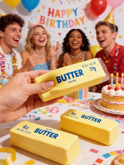 Slow Rising Butter Bar, Anti-Stress Butter Bar, Stress Relief And Anxiety Reducing Toy, Slowly Rising Soft Squeezable Squishy Cheese Bar, Prank Toy, Stress Relief Toy, Perfect Gift For Holidays, Birthdays, Christmas And Parties