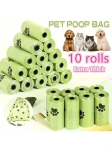 PETSIN 10 cuộn/150 túi đựng phân chó có mùi hương hoa oải hương ngẫu nhiên, siêu dày và chống rò rỉ, quản lý chất thải của thú cưng, thiết kế hình vuông có thể gập lại, chất lượng cao (1 hộp đựng) - Nhiều màu - Xem 7