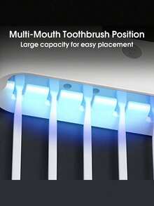 1pc UV Toothbrush Sanitizer With Storage Box, Toothbrush Holder, Disinfection And Timer Function, Rechargeable Wireless Wall-Mounted Toothbrush Sterilizer, Suitable For Bathroom, Back To School Essential - Multicolor - View 7