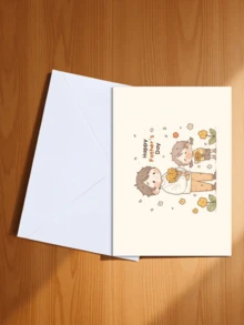 1 Thiệp Chúc Mừng Ngày Cha / Thiệp hoạt hình ấm áp chúc mừng Ngày Cha với hình ảnh dễ thương cha con cùng cầm bó hoa / Thiệp quà tặng Ngày Cha dành cho bố, ông, bố dượng, bố nuôi, thể hiện lòng biết ơn và tình yêu thương (Bao gồm 1 thiệp và 1 phong bì, kích thước 4.3 x 6.3 inch) - Phong cách Hai - Xem 15