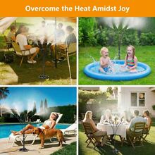 GOBRILLFUN Outdoor Standing Mister For Patio Cooling – Portable Misting Station Stand Up Mister With 26.2FT Hose, Backyard Cooling System For Pets, Garden, Pool, BBQ, Beach & Hot Days - 4 Heads - View 6