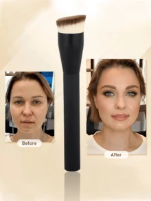 1支斜角粉底刷，适用于粉底液、粉饼、面膜等。 - 黑色 - 查看 3