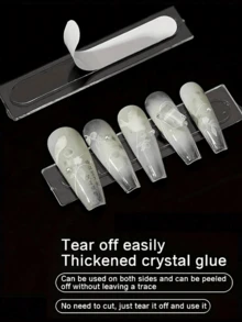 600/300/60/30pcs Transparent Double-Sided Nail Display Tape, Suitable For Press-On Nails - Self-Adhesive Strips, Salon Design Display & Packaging, Easy To Use, Strong Adhesion, Clear Tape, Precise Patch Slot, Back To School, Press-On Nail Tools - Multicolor - View 4