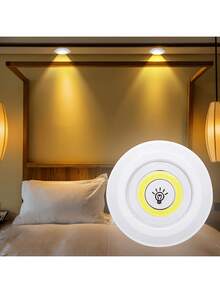 1/3/6pcs Wireless Motion Sensor LED Lights, Smart Wireless COB LED Lights, Motion Sensor Cabinet Lighting, Plastic Lampshade, Battery Powered, With Remote Controller, Suitable For Wardrobe, Stairs, Kitchen (Batteries Not Included) - White - View 4
