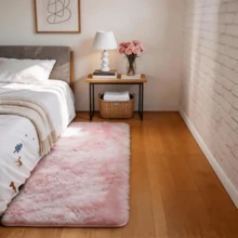 Mother's Day . Wedding Gift | Spring/Summer Soft Long Carpet, Bedroom/Living Room Suitable, Pink Tie-Dye Fluffy Shaggy Bedside Rug, Long Plush Non-Shedding, Girls Room Home Decor - Multicolor - View 10
