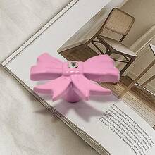 5 piezas Tiradores modernos y creativos para gabinetes y cajones con lazo de strass - Rosa Pálido - Ver 4