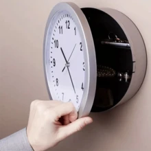 Hidden Compartment Wall Clock – Secret Safe Box For Cash, Jewelry, Keys, Valuables, Discreet Home Office Decoration With Storage, Silent Diversion Safe That Looks Like A Clock,Clock With Money Box, Wall Safe With Timer, Combination Lock Hidden Clock - Multicolor - View 7