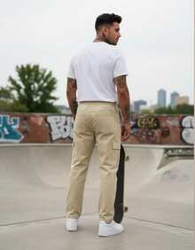 Men's 6-Pocket Cargo Pants Skate Premium Streetwear Modern - Màu be - Xem 9