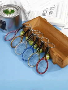 Móc khóa vợt tennis mini giống thật - Món quà hoàn hảo cho người hâm mộ tennis, các cô gái và các cặp đôi. - Nhiều màu - Xem 1
