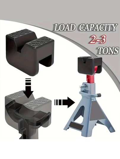 1/2pcs Rubber Pad/Mat/Top Car Lift Column Jack Stand Rubber Pad, Black Grooved Floor Jack Pad Frame Track Adapter, Anti-Slip Rubber Surface, Provides Vehicle Support, Fits Most Cars, Trucks, SUVs, Vehicle Repair