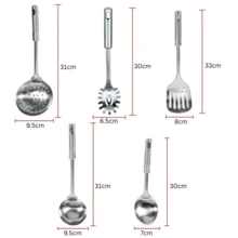 OneBag Stainless Steel Kitchen Utensil Set Turner Ladle Colander Cooking Tools - Silver - View 11