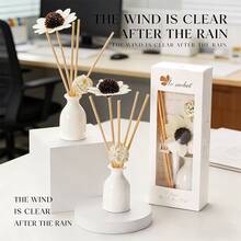 1 pieza Juego de difusor de fragancia sin llama de lavanda, difusor de aceites esenciales personalizable de ratán y cerámica - 1PC - Ver 1