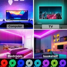 1 Set Of 3ft-00ft USB Led Strip Lights For Bedroom, With Music Sync Remote And APP Control, Can Adjust Color And Brightness, Very Easy To Install, Led Lights For Room, Home, Kitchen, Living Room, Holiday Party Atmosphere Decor - Multi-color light - View 11