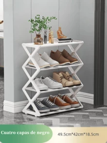 Zapatera Organizadora de 4 Niveles, Estante Plegable para Zapatos, Ahorra Espacio, 1 PZ Estantería de Almacenamiento, Multiusos y de Almacenamiento Simple, Estantería Minimalista  Organizador de Almacenamiento de Varios Niveles, Diseño a Prueba de Agua y Ahorro de Espacio, Se Envia Color Al Azar: Negro, Blanco O Naeanja, Regalos para el Día de La Madre, Regalos para el Día Del Padre, Regalos para la Semana Santa. - Ver 4