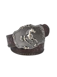 Cinturón unisex con cabeza de caballo en relieve, estilo punk - Multicolor - Ver 9