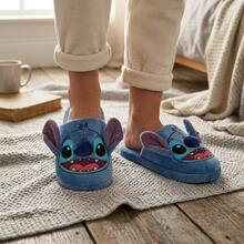 Disney Lilo & Stitch Girls' Slippers Plush, Warm, And Soft House Shoes (Little Kid Sizes 11-12 / Big Kid Sizes 13-5) - Màu xanh lam - Xem 7