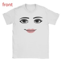 100% Cotton Round Neck Short Sleeve Clothing Summer Novelty Harajuku Streetwear Robot Robloxs Woman Face Game Tshirt Aesthetic Clothes Golf Gift T-Shirt For Men And Women - 白色 - 查看 7