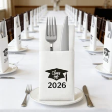 10pcs Class Of 2026 Congrats Graduation Napkins, Congrats! You Did It Graduation Party Decorations, Happy Graduation Tableware Decorations, Graduation Party Napkins - View 1