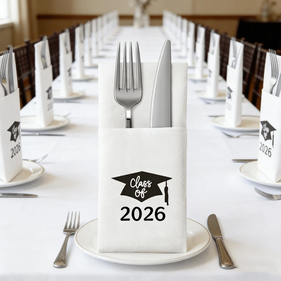 10pcs Class Of 2026 Congrats Graduation Napkins, Congrats! You Did It Graduation Party Decorations, Happy Graduation Tableware Decorations, Graduation Party Napkins - View 1