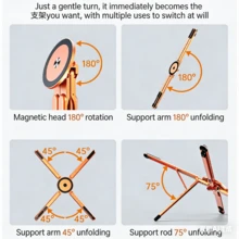 NEXOSYNTH 多功能磁性铝合金自拍杆，便携式多功能平板电脑/手机/笔记本电脑支架 - 查看 12