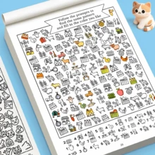 2000+ Pattern Seek And Color Children's Coloring Book, 32 Pages Hidden Object Coloring Book, Improve Focus, Suitable For Kindergarten And Preschool, Enhance Brain Skills - Multicolor - View 2