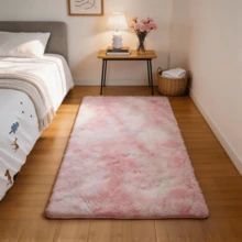 Mother's Day . Wedding Gift | Spring/Summer Soft Long Carpet, Bedroom/Living Room Suitable, Pink Tie-Dye Fluffy Shaggy Bedside Rug, Long Plush Non-Shedding, Girls Room Home Decor - Multicolor - View 11