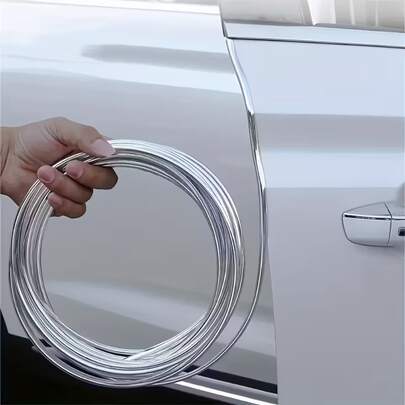 1pc 5m Car Door Edge Guard Trim, Bright Finish Scratch Protection Bumper Strip For Car Hood, Trunk, Door