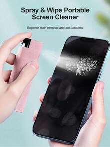 Limpiador de pantalla multiusos, kit de limpieza de pantalla portátil, adecuado para pantallas de automóviles, teléfonos inteligentes y tabletas, juego de limpieza de teléfonos, spray de limpieza de pantallas, solución de limpieza de pantallas táctiles, herramientas de limpieza de pantallas, kit de limpieza de pantallas de computadoras portátiles, limpiador de pantallas de TV, limpiador de tabletas e iPads - Rosa - Ver 25