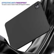 1pc Solid Color Minimalist Full Edge Soft Shell, Honeycomb Texture Heat Dissipation Protective Case, Soft TPU Tablet Protective Cover Suitable For IPad Air 11/13 Inch 2024 M2, Ultra-Thin Design Matte Silicone Protective Cover Suitable For IPad Pro 11/13 Inch 2024 M4 (Black) - Black - View 7