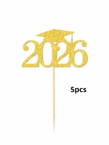 2026 毕业季装饰 - 亮黑色和金色派对中心装饰棒，适用于大学/高中毕业派对、2026 毕业庆典、DIY 花瓶填充物、蛋糕装饰、毕业派对礼品、花瓶装饰、家居装饰、花束装饰 - 多色 - 查看 9