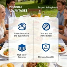 1 Roll (20pcs)- Tearable Microfiber Cloths And Towels, Highly Absorbent, Suitable For Both Wet And Dry Use, Comfortable To The Touch, Disposable, 20x20 Cm In Size, Ideal For Outdoor Parties, Kitchen Cleaning Cloths - 1 Roll Of 20 Sheets - View 9