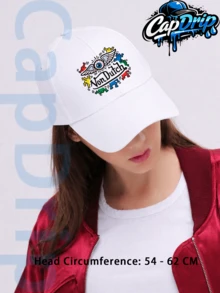 White 1pc Unisex Von-Dutchs Print Baseball Cap, Sun Hat, Curved Brim, Dad Cap. Suitable For Daily Use And Outdoor Activities. Outdoor Adjustable Sun Cap. Spring-Summer Travel, Tourism, Beach Vacation Hat. - trắng - Xem 3