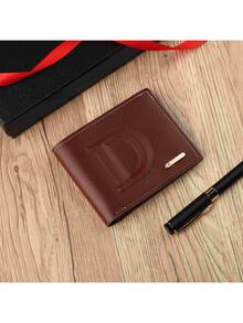 1 pieza Billetera clásica de hombre con pliegue doble, superficie estampada con logotipo de letra D, diseño de pliegue doble ligero, minimalista y elegante, equipada con múltiples ranuras para tarjetas y un gran compartimento para efectivo, que acomoda fácilmente tarjetas bancarias, identificación, efectivo y documentos, adecuada para ir al trabajo, viajes de negocios y otros escenarios diarios - Multicolor - Ver 11