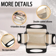 1/2pcs Reusable Silicone Bread Sling, Silicone Bread Pan Liner And Lifter, 4 Handles, Non-Stick And Easy To Clean Dough Transfer Baking Mat, Fits 9x5 Inch Or 1.5 Lb Bread Loaf Pan - Multicolor - View 9