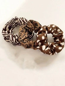 3个法式豹纹大号发圈，女士发饰，女士发绳，母亲节礼物 - 彩色 - 查看 8