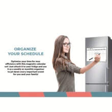 Erasable Magnetic Fridge Calendar Kit 2Pcs Reusable Weekly Monthly Planner With Magnetic Marker Easy Wipe Clean For Refrigerator Whiteboard Perfect For Home Office Family Schedule Time Planning Daily Organizer Great Festival Gift For Home Lovers Hot - 日曆 - 查看 4