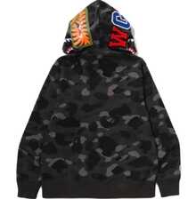 A Bathing Ape (BAPE) Men's Shark Full-Zip Hoodie – Iconic Camo Series, Multi-Color Options Available - 深灰色 - 查看 3