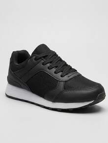 Tênis Feminino Casual Basico Dia a Dia Confortável Caminhada Academia Trabalho Macio - Preto - Visão 3