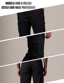 Men's Wide Leg Skater Cargo Pants Streetwear - hàng hóa màu đen - Xem 8