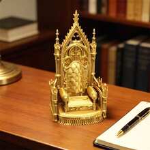 1件黑色/银色哥特式暗黑王座桌面摆件 - 奢华氛围装饰，适用于娃娃、收藏品和房间展示，高端哥特式迷你王座装饰 - 彩色 - 查看 14