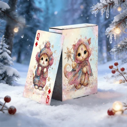 Bộ bài Winter Dreamland Fantasy Elf, bài sưu tầm chất lượng cao, được làm từ giấy lõi đen cao cấp với hình ảnh dập nổi hai mặt, 54 thiết kế giả tưởng minh họa tuyệt đẹp, thích hợp làm quà tặng, sưu tầm, giải trí gia đình, tiệc tùng, Giáng sinh, kỷ niệm, ngày lễ và hơn thế nữa.