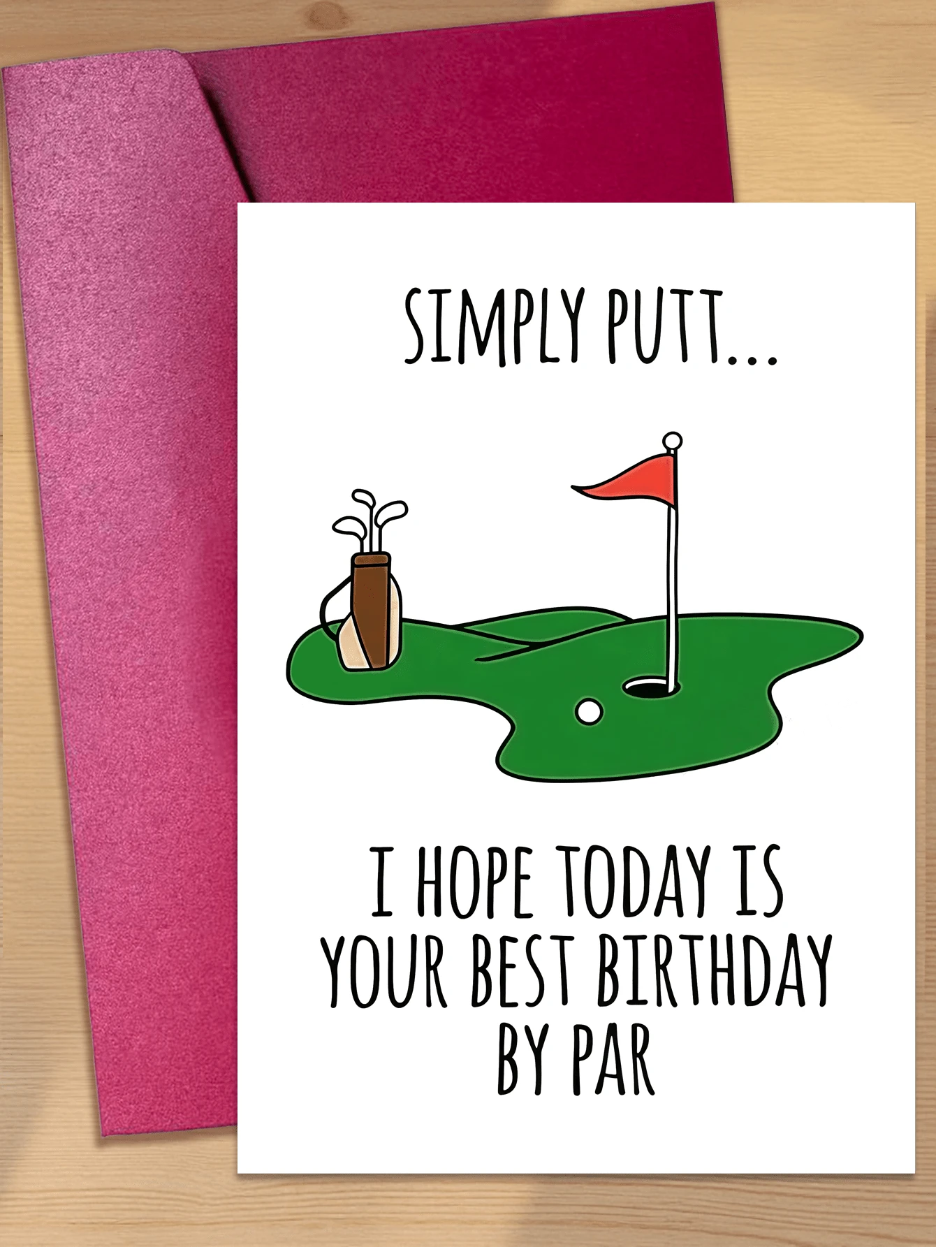 1pc "I Hope Today Is Your Best Birthday" Greeting Card, Suitable For Sending Birthday Wishes To Golfers, Fathers, Uncles - Greeting Card for Golf Lovers - View 1